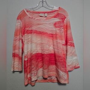 Stylish Pink and White Long Sleeve Top